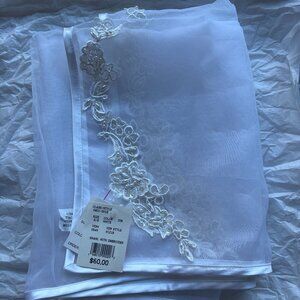 David’s Bridal Embroidered White Bridal Shawl Wrap – Style 9121B – NWT
